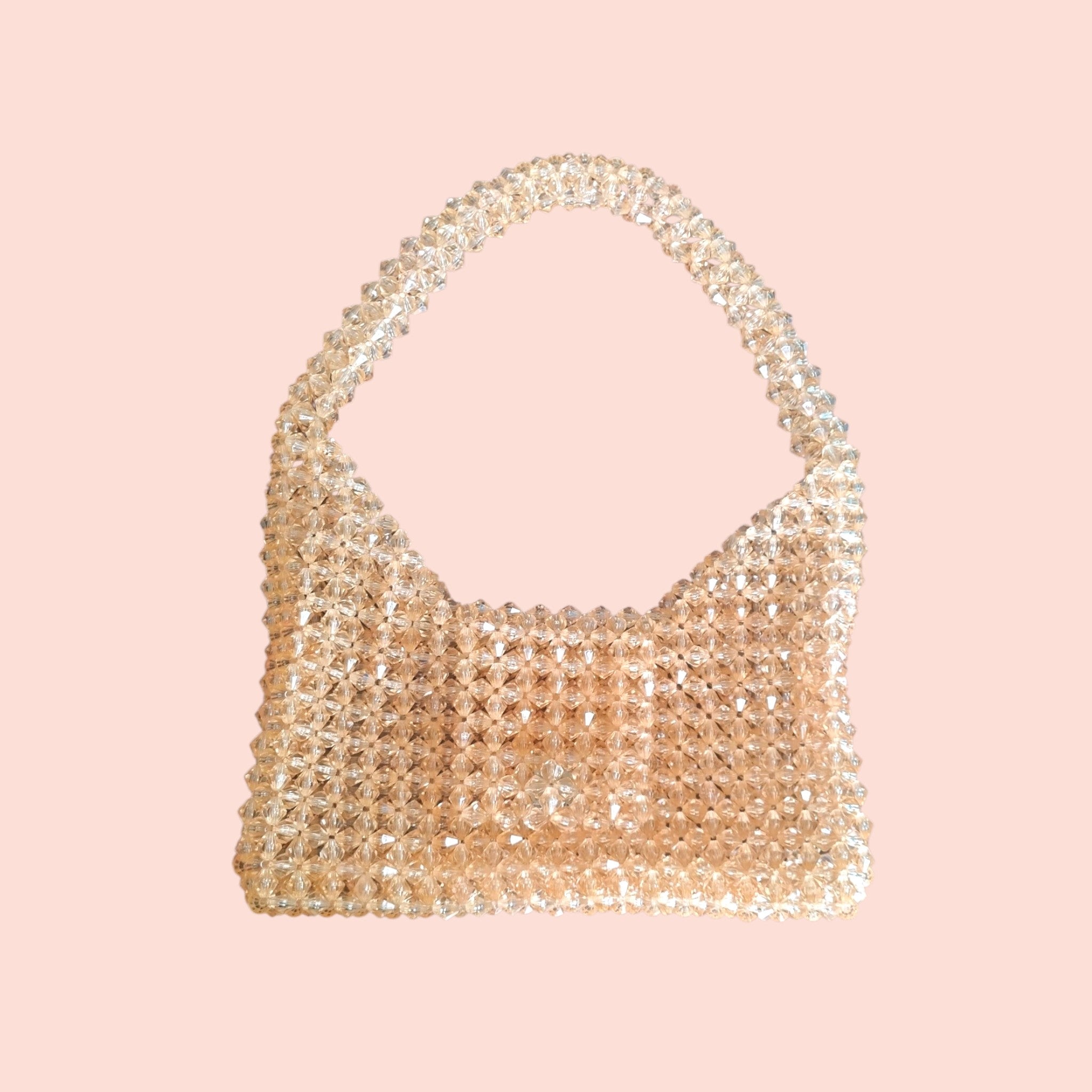 unique pearl bag - champagne