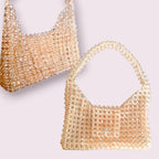unique pearl bag - champagne