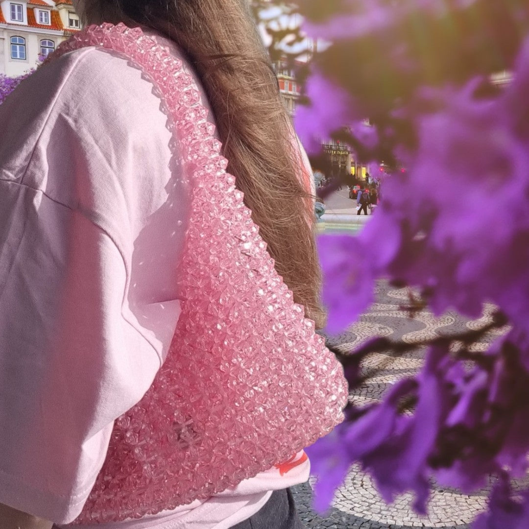 unique pearl bag - light rosa