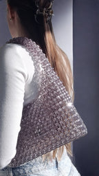 unique pearl bag - sparkling silver