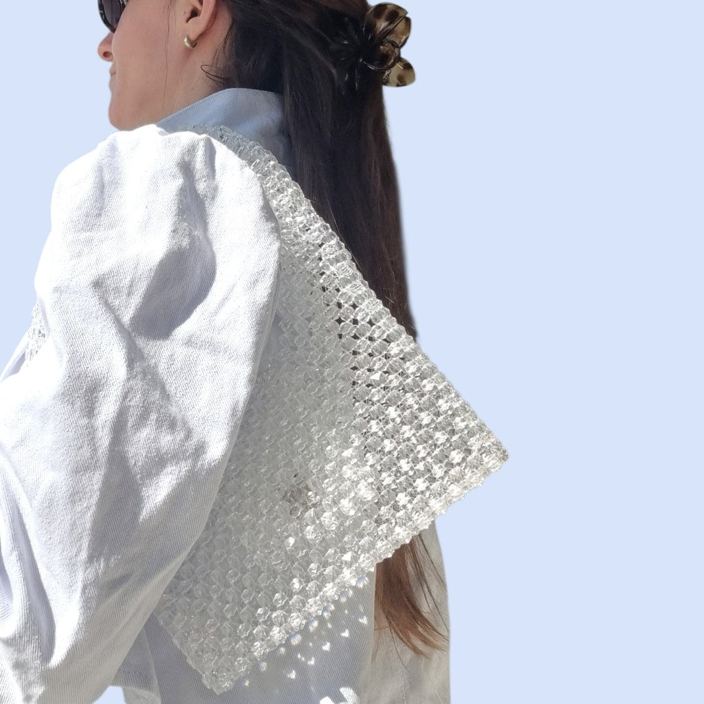 unique pearl bag - classic white