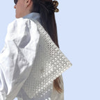 unique pearl bag - classic white