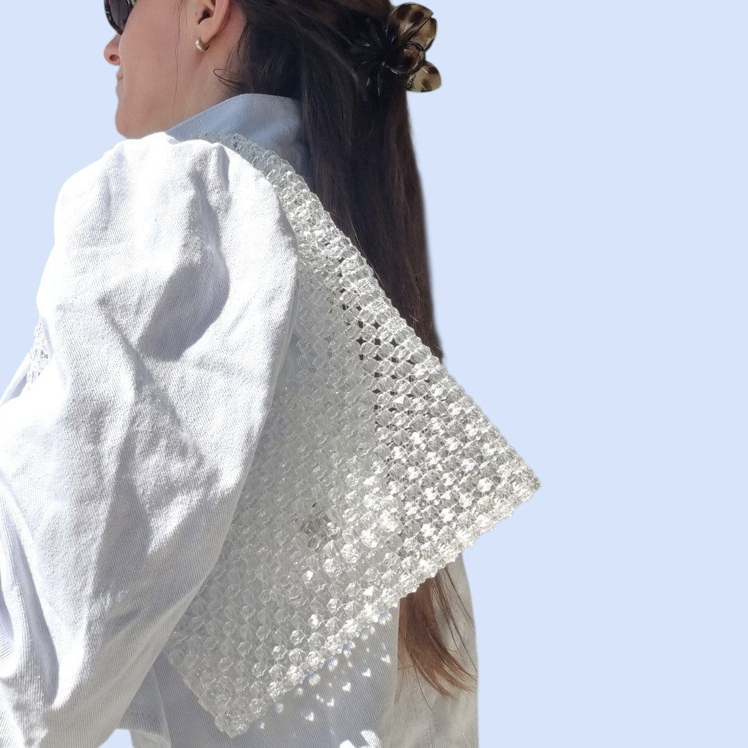 unique pearl bag - classic white