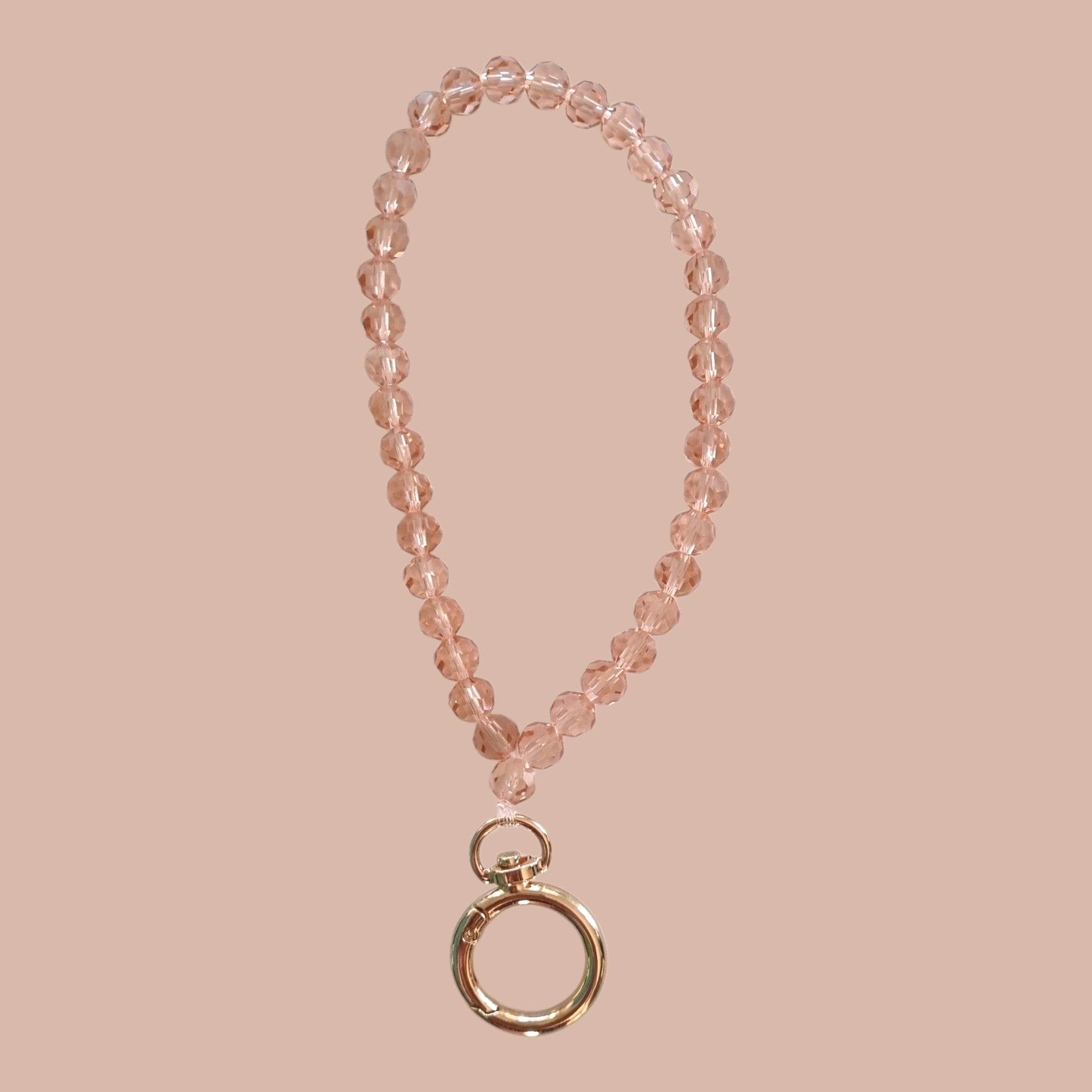 Small glass pearl keychain - roségold