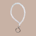 Small glass pearl keychain - classic white