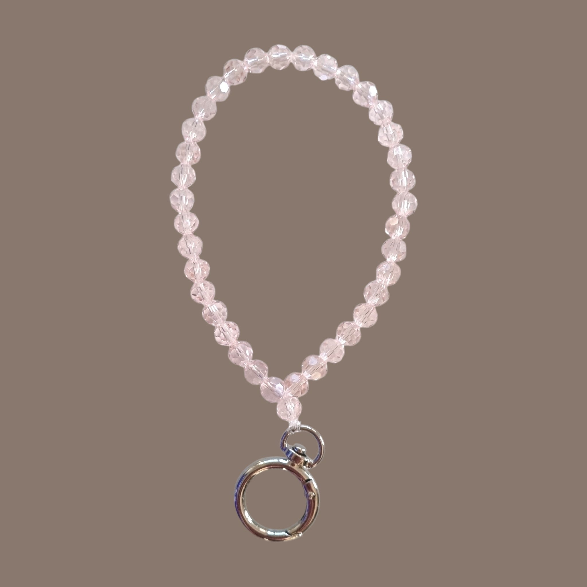 Small glass pearl keychain - light rosa
