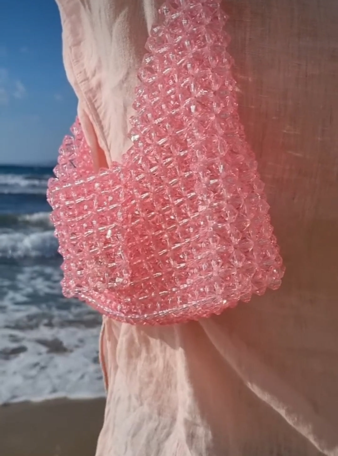 unique pearl bag - light rosa