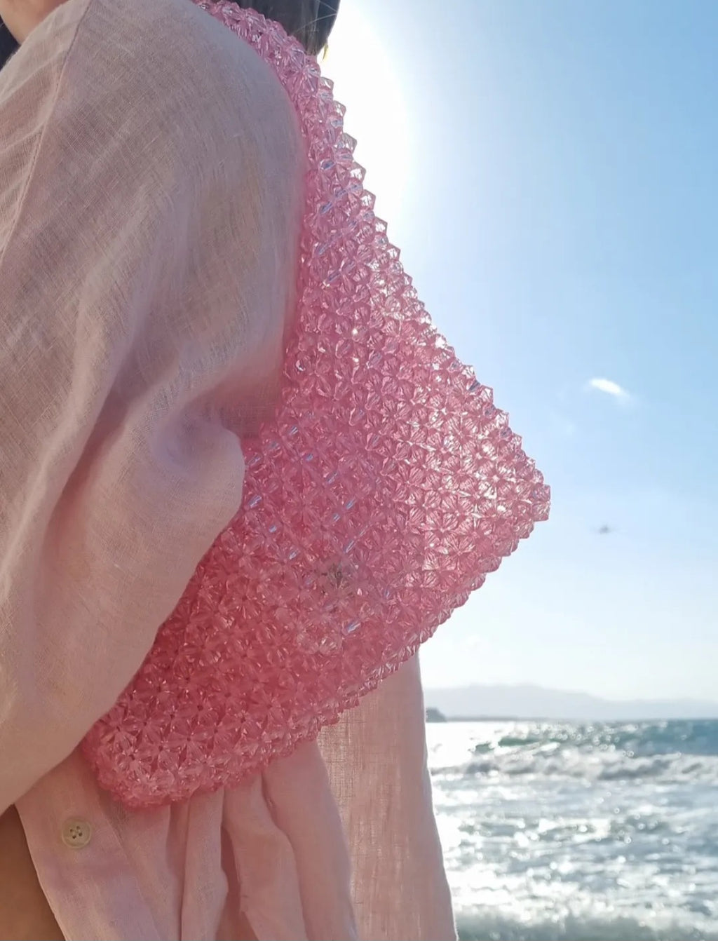 unique pearl bag - light rosa
