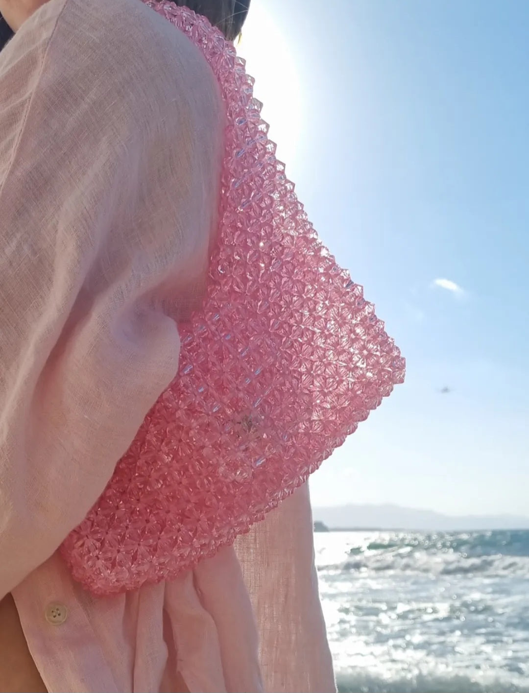 unique pearl bag - light rosa