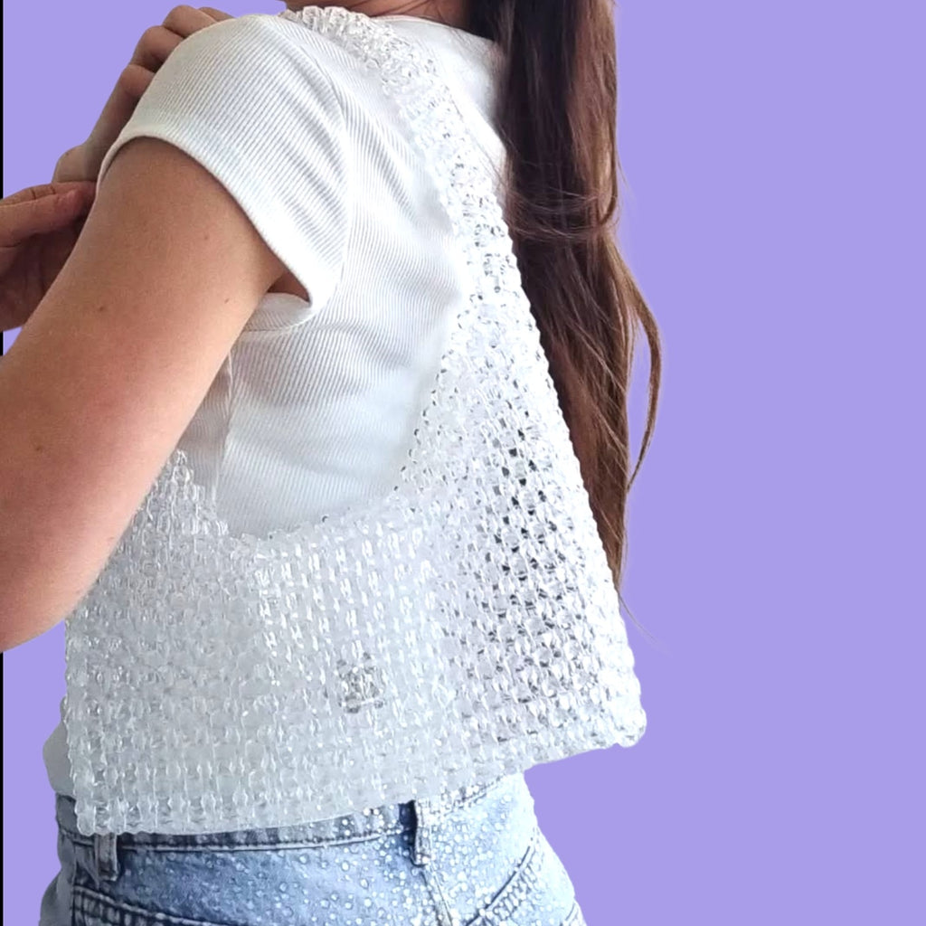 unique pearl bag - classic white